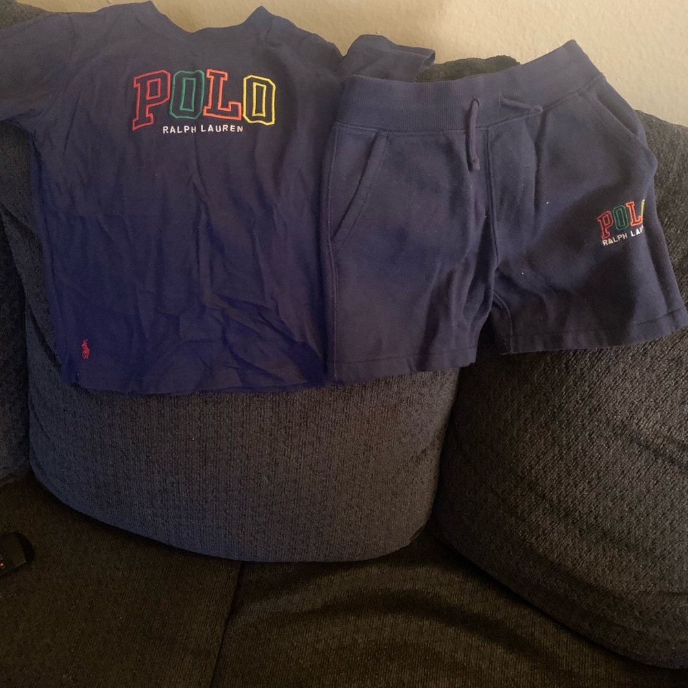 Ralph Lauren Navy Short Sleeve Logo Set with Multicolor POLO